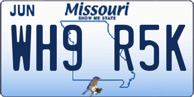 MO license plate WH9R5K