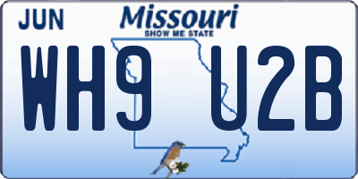 MO license plate WH9U2B