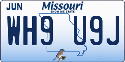 MO license plate WH9U9J