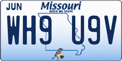MO license plate WH9U9V