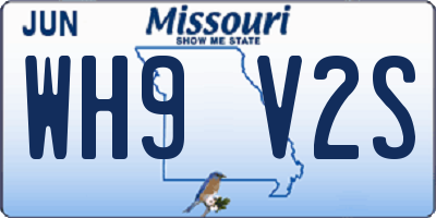 MO license plate WH9V2S