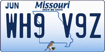 MO license plate WH9V9Z