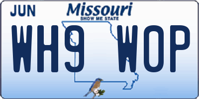 MO license plate WH9W0P