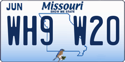 MO license plate WH9W2O