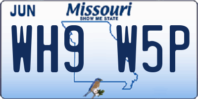 MO license plate WH9W5P