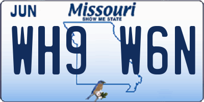 MO license plate WH9W6N