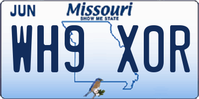 MO license plate WH9X0R