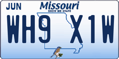 MO license plate WH9X1W