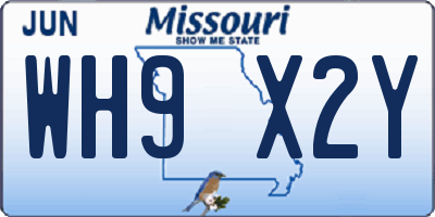 MO license plate WH9X2Y
