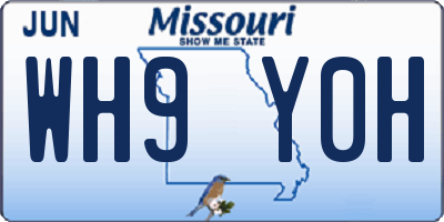 MO license plate WH9Y0H