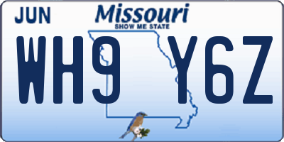 MO license plate WH9Y6Z