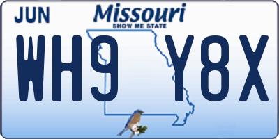 MO license plate WH9Y8X