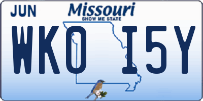 MO license plate WK0I5Y