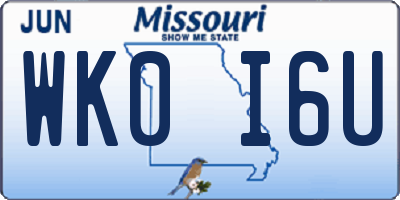 MO license plate WK0I6U