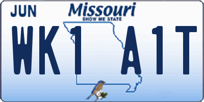 MO license plate WK1A1T