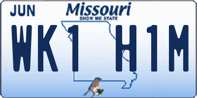MO license plate WK1H1M