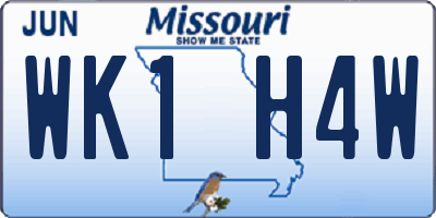 MO license plate WK1H4W
