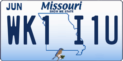 MO license plate WK1I1U