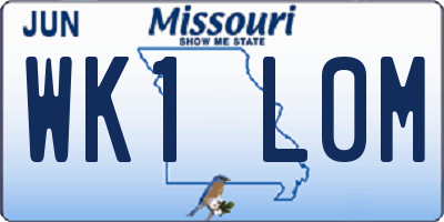 MO license plate WK1L0M