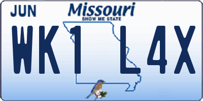 MO license plate WK1L4X