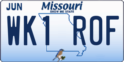 MO license plate WK1R0F