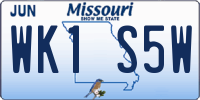 MO license plate WK1S5W