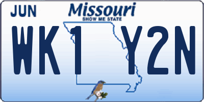 MO license plate WK1Y2N
