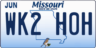 MO license plate WK2H0H