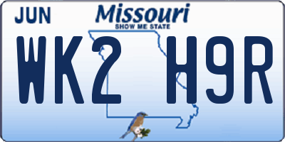 MO license plate WK2H9R