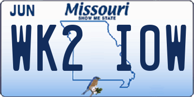 MO license plate WK2I0W