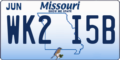 MO license plate WK2I5B