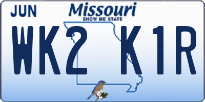MO license plate WK2K1R