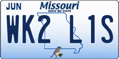 MO license plate WK2L1S
