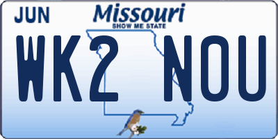 MO license plate WK2N0U
