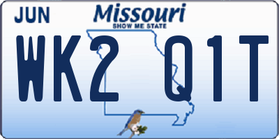 MO license plate WK2Q1T