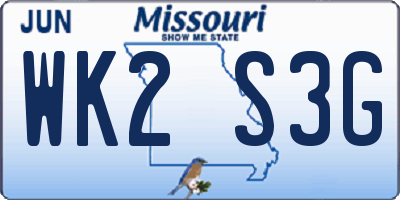 MO license plate WK2S3G