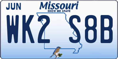 MO license plate WK2S8B