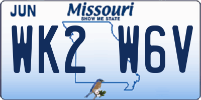 MO license plate WK2W6V