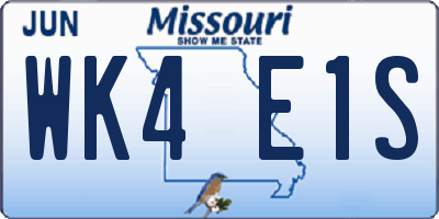 MO license plate WK4E1S
