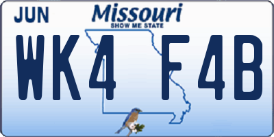MO license plate WK4F4B