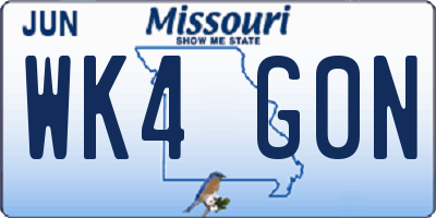 MO license plate WK4G0N