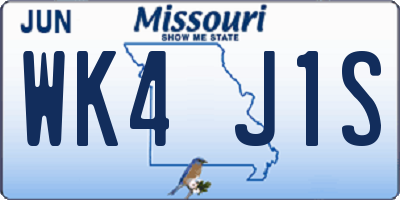 MO license plate WK4J1S