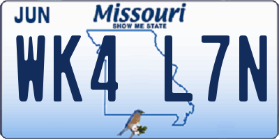 MO license plate WK4L7N