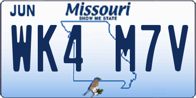MO license plate WK4M7V