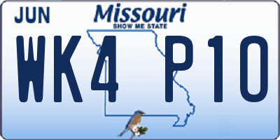 MO license plate WK4P1O