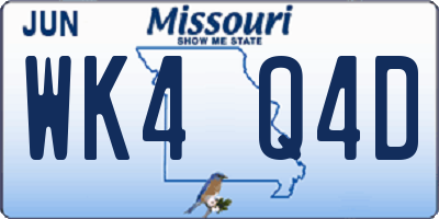 MO license plate WK4Q4D