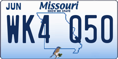 MO license plate WK4Q5O