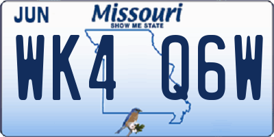 MO license plate WK4Q6W