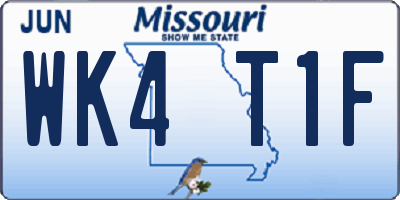MO license plate WK4T1F