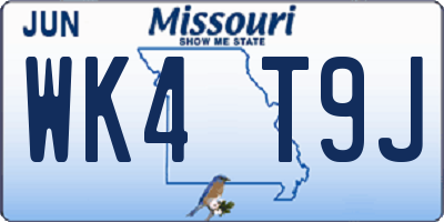 MO license plate WK4T9J